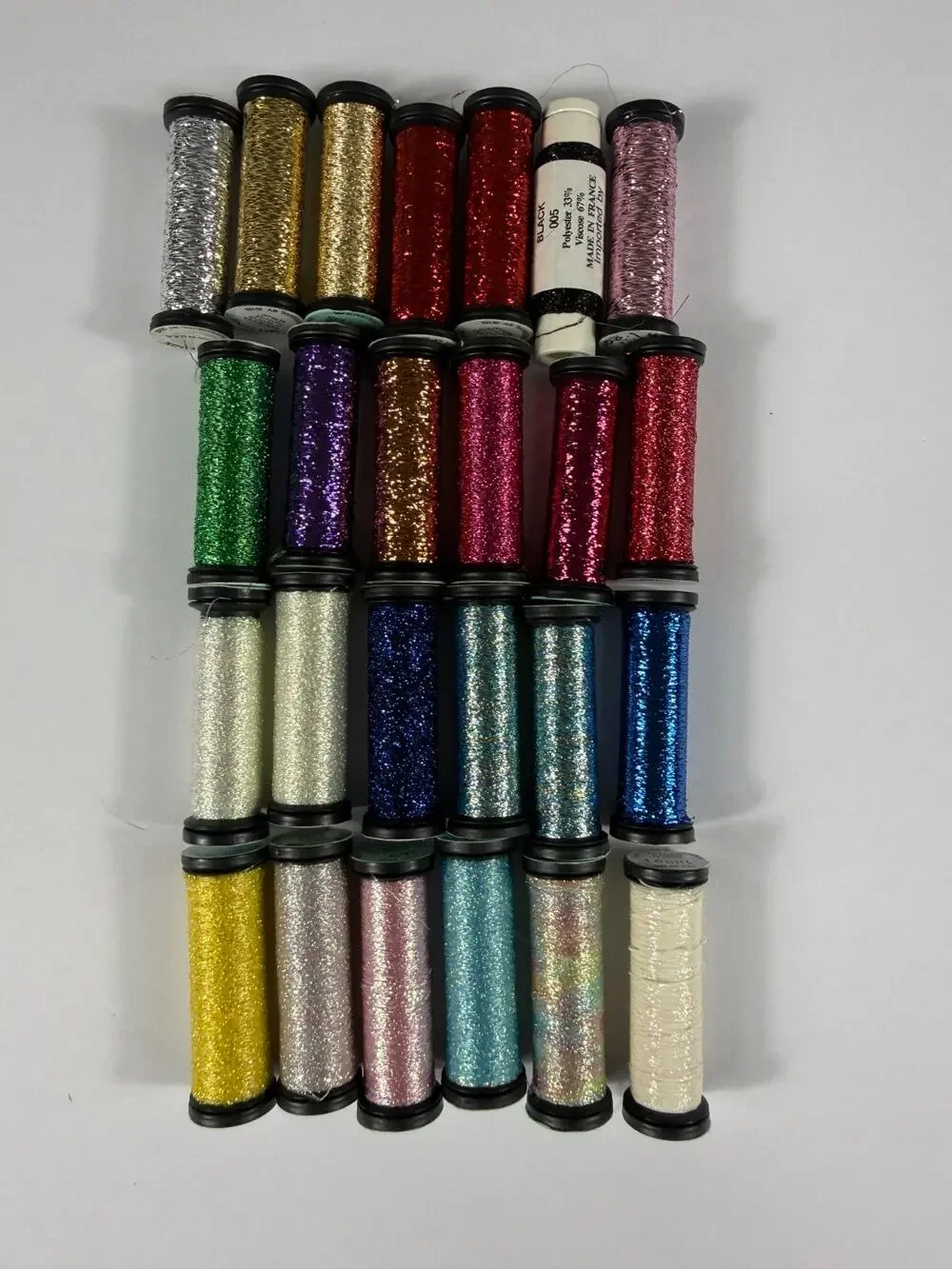 Vintage Kreinik Balger Metallic Blending Filament Spools Lot of 25 Cross Stitch